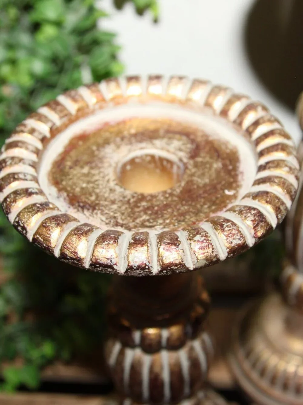 Pair of Elegant Old World French Country Gold Candle Holders